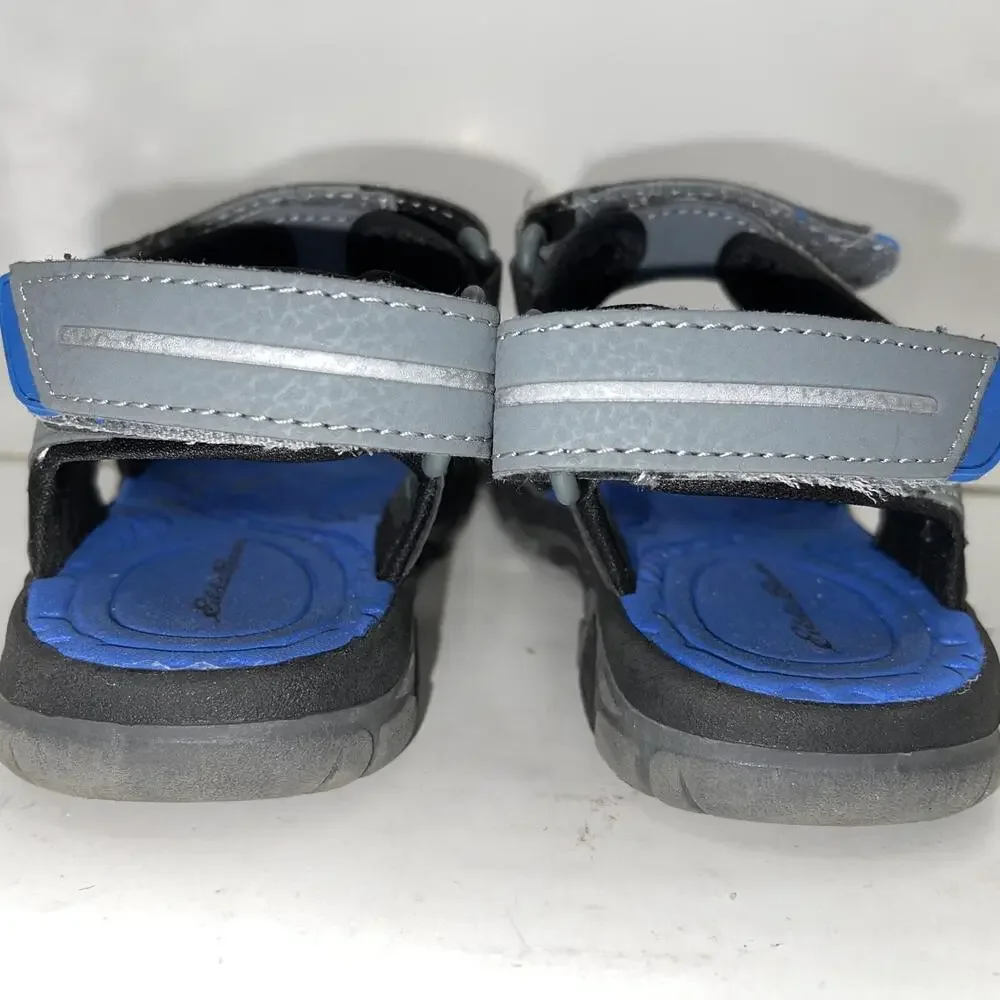 Eddie Bauer Sandals Boys Size 12 Gray Blue Pacific Hook & Loop Hiking Water